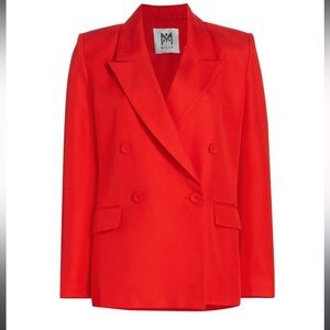 Milly Abbi Double-Breasted Blazer in red